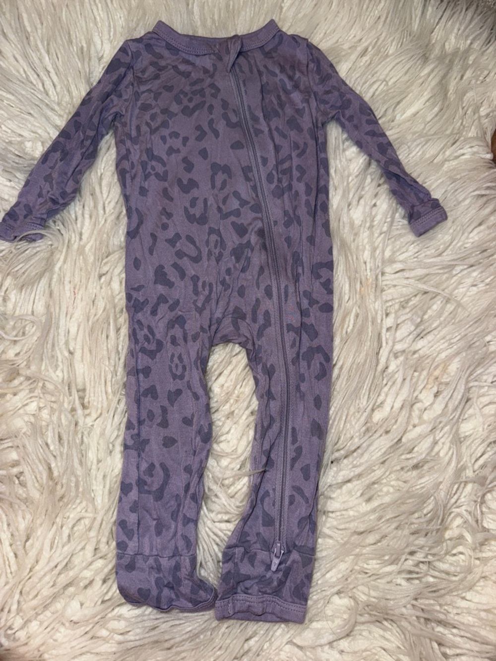 Kyte BABY Purple Leopard-Print Footed One-Piece